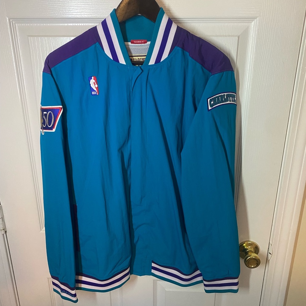 Men's Teal Charlotte Hornets 1996/97 Authentic Full-Snap Warmup Jacket